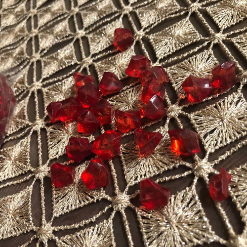 Plastic crystals new, 438 pieces, pomegranate fruit shape