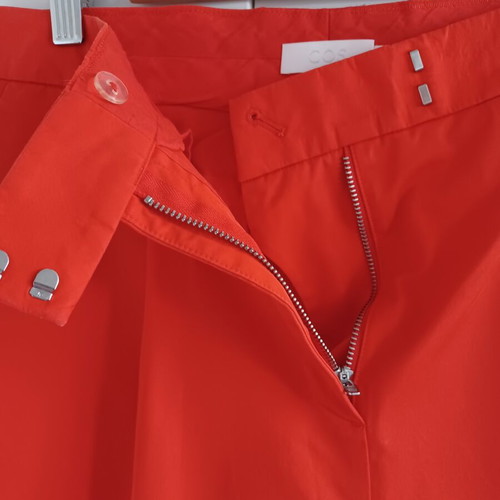 COS Women's Red Cotton Trousers Size EU 38 US 8 Like New