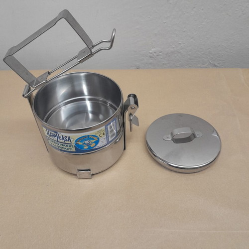 Inox food container 2 compartments 10x12cm new