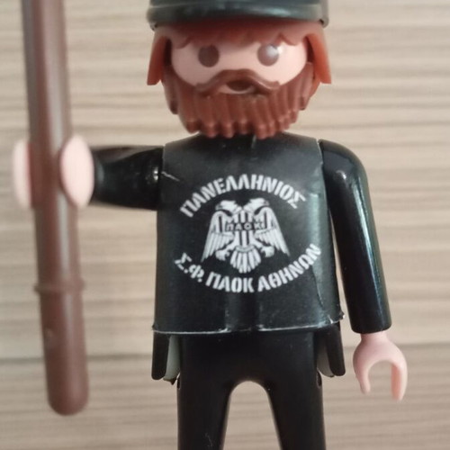 Playmobil PAOK Fan Figure like new with team flag