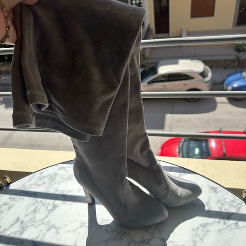 Yves Saint Laurent over-the-knee boots like new, gray, size 36-37