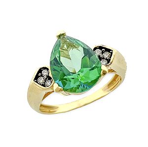 Χρυσό δαχτυλίδι με πράσινη πέτρα καινούργιο !