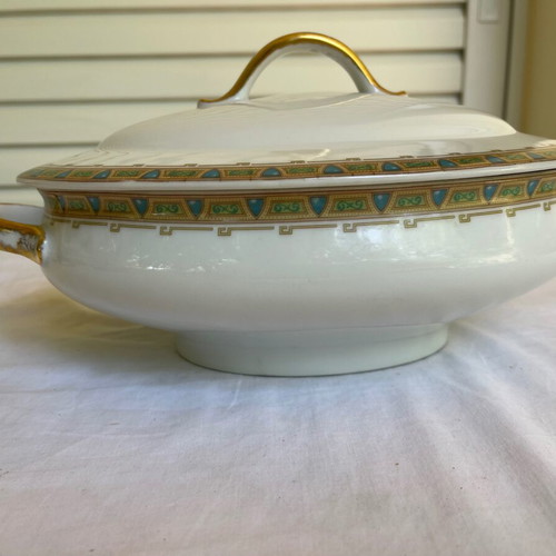 Wm Guerin Limoges oval soup tureen used antique