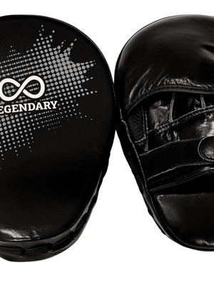 Legendary curved boxing targets black leather premium