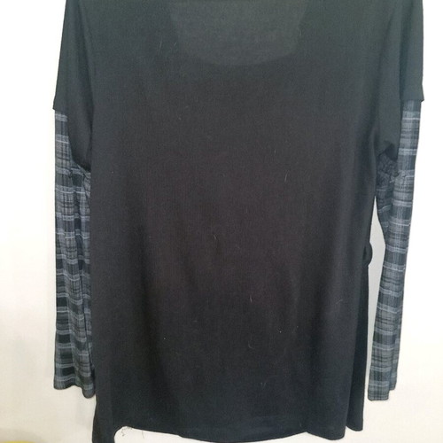 Women's thin sweater with plaid details like new, size L