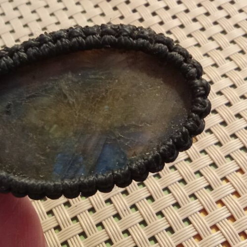 Macrame necklace with labradorite like new