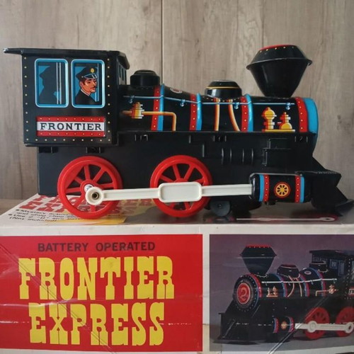 Vintage Frontier Express Tin Toy Train 1960 Modern Toys Japan like new