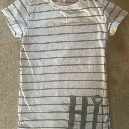 Children's t-shirt used for boy 8 years old, white and green
