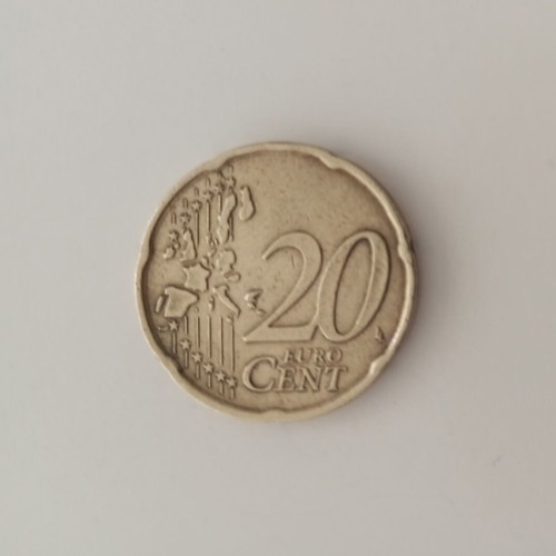 20 Cent Coin Italy 2002 used, rare design by Umberto Boccioni