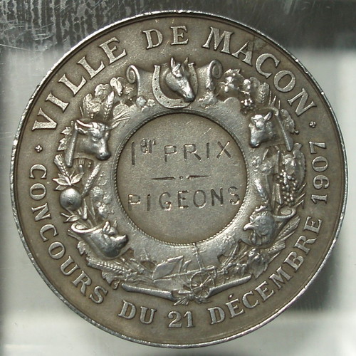 Concours Agricole Ville de Macon 1907 commemorative medal used