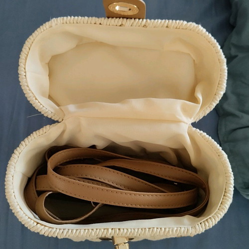 Straw bag Bag to Bag new, beige and green