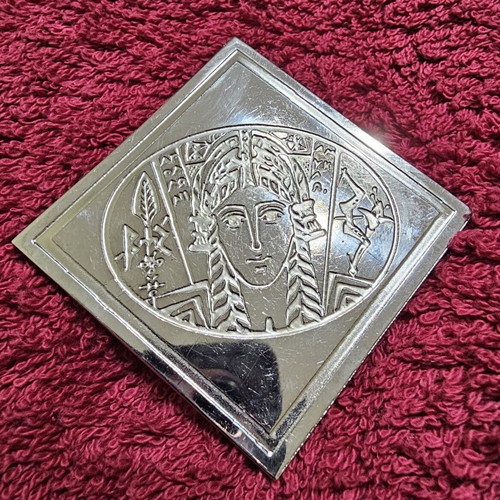 Silver-plated pin replica of Amyklai seal