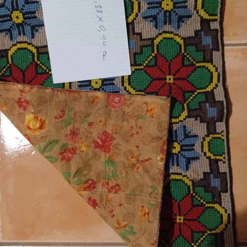 Handmade embroidered rug like new