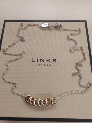 Links of London Mini Sweetie Necklace, Sterling Silver and 18kt Gold Vermeil