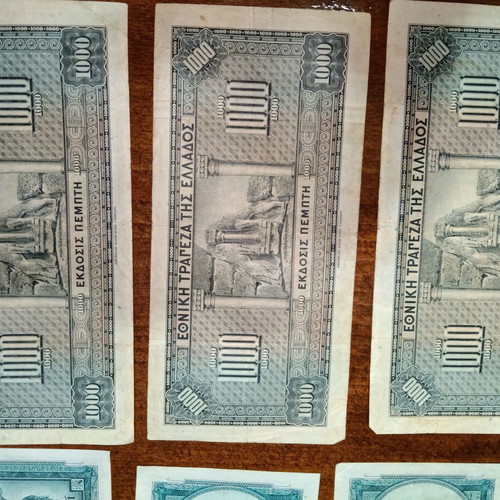 Prewar and Interwar Greek collectible banknotes collection
