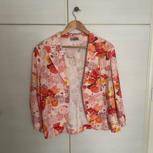 Floral lightweight jacket like new, 97% cotton, multicolored