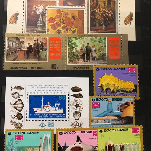 Stamp album like new with thematic series from many countries