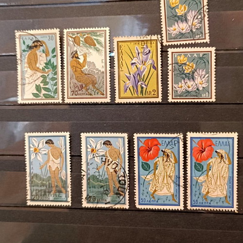 Greece 1958 Nature Protection stamps new, 9 pieces