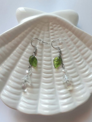 Spring earrings handmade multicolor, silver