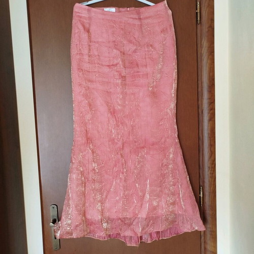 Vintage formal set used skirt mermaid top scarf apricot