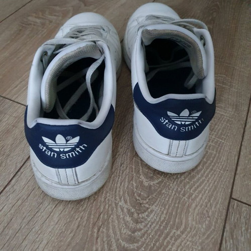 Adidas Stan Smith women's shoes used, size 38, white and blue