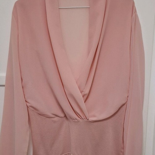 Light blouse with V neckline new, pink, sizes M/L