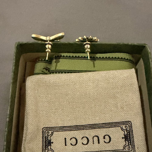 Gucci earrings with crystals and Interlocking G