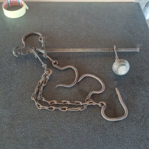 Bronze Kantari 40 cm used Ottoman period with iron hooks