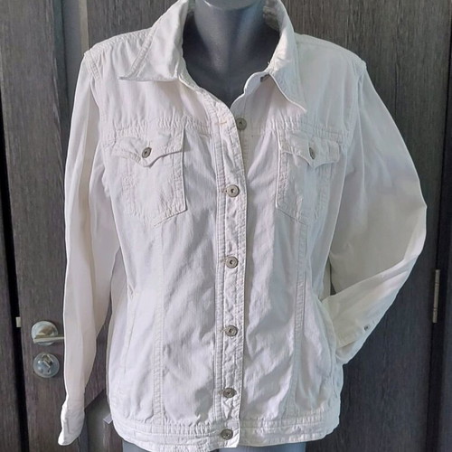 Cecil white denim jacket like new, large sizes XL to XXXL