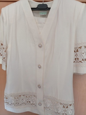 White suit with lace details, like new, jacket and skirt