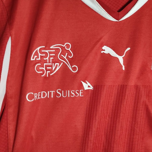 Puma Switzerland SFV Home Soccer Jersey Shirt Red White Size L Credit Suisse