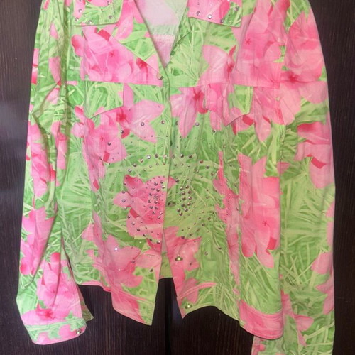 Fidele Spring Summer Cotton Jacket with Rhinestones L-XL like new