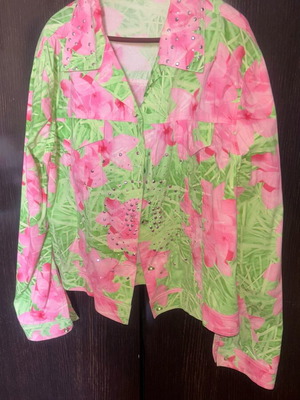 Fidele Spring Summer Cotton Jacket with Rhinestones L-XL like new