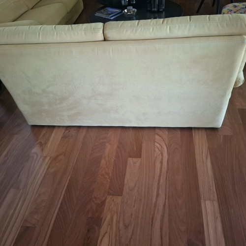 Living room sofas like new, 2 Italian origin, suede fabric