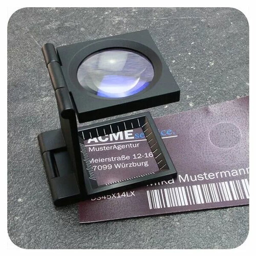 Two Foldable Metal Magnifiers with 10x Glass Lens, New