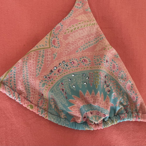 Miss Naory bikini top used, vintage pink multicolor, size M