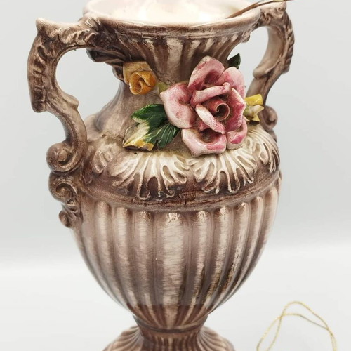 Capodimonte vase used, vintage, handmade, made in Italy