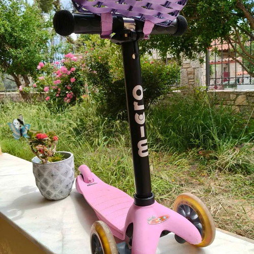 Micro Kids Scooter with Seat, Storage, Basket and Accessories like new