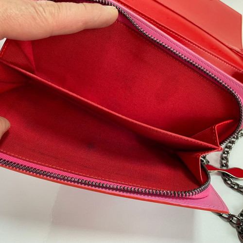 Christian Louboutin leather clutch used, pink