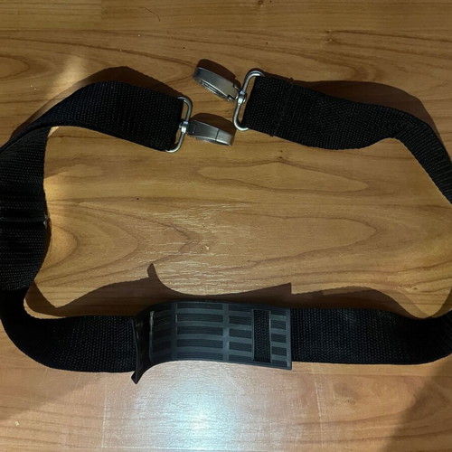 Bag strap new, black, 118cm, shoulder or crossbody with plastic pad