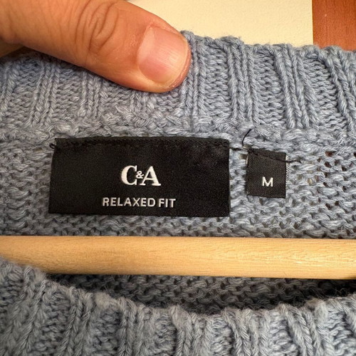 Oversized knit sweater grey blue 100% cotton like new size M