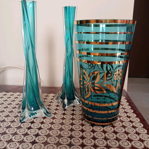 Set vase and candle holders new