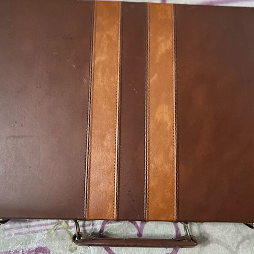 Cardinal vintage backgammon used, leather with wear