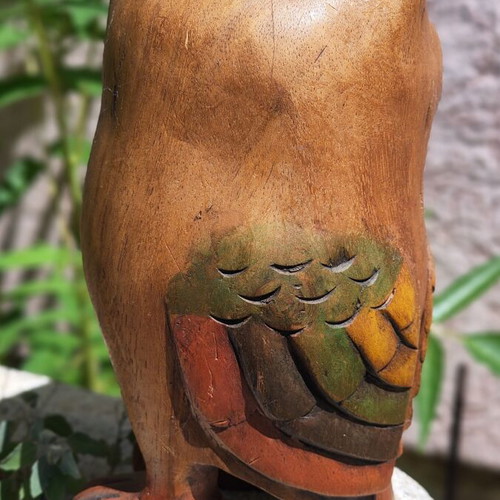 Large wooden carved owl
