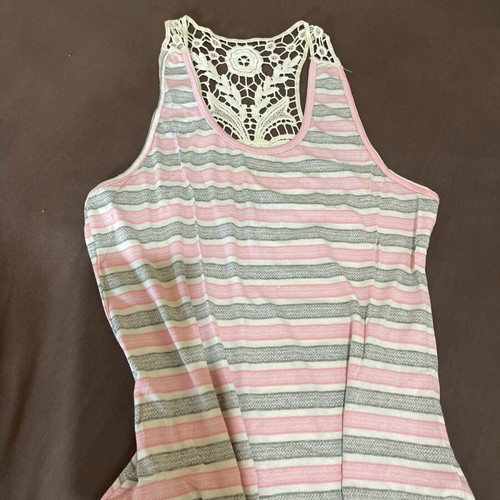 Women's long maxi dress with lace back used pink