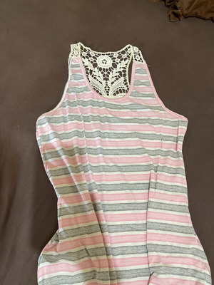 Women's long maxi dress with lace back used pink