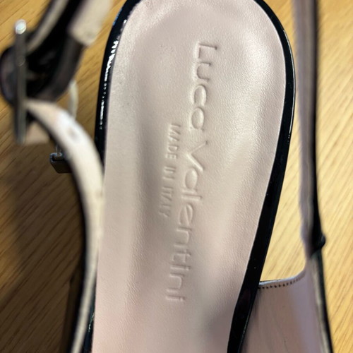 Luca Valentini Slingback shoes new, size 38, black patent leather