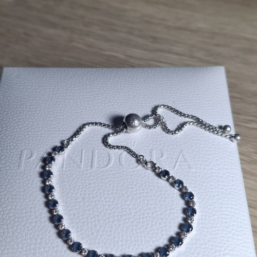 Pandora Riviera bracelet with blue crystals and cubic zirconia