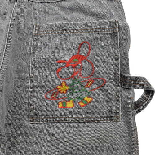 Vintage Y2K Baggy Denim Long Shorts Grey Hip Hop Skate Style used, size L