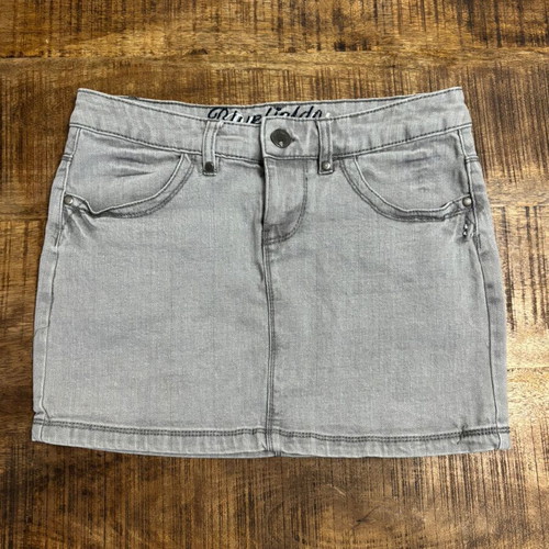 Colours of the World grey denim mini skirt, size 36